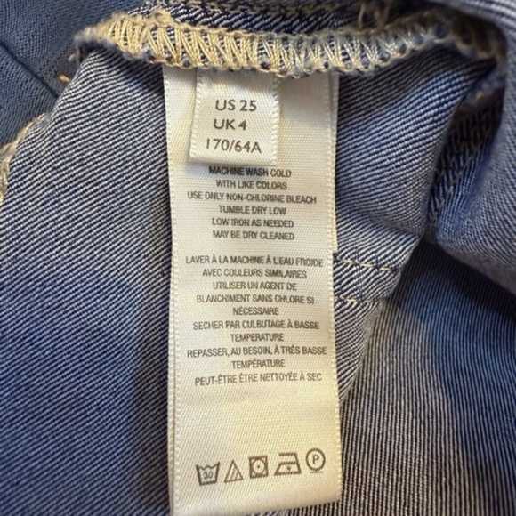 We The Free Size 25 Penny Pull-On Flare Blue Jeans Mid-Rise Bell Bottoms Boho - Picture 9 of 15